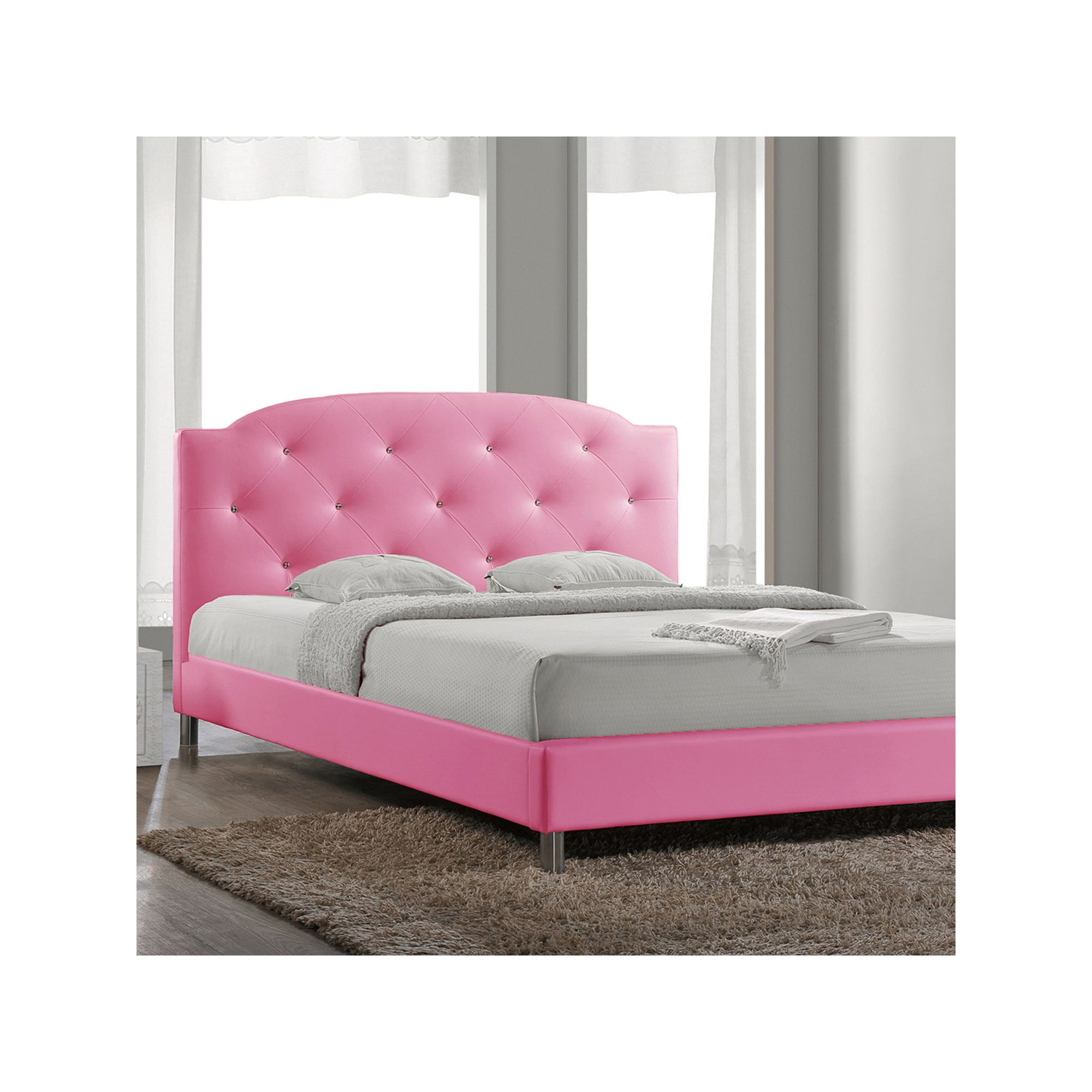 Baxton Studio Canterbury Contemporary Bed - Full, Pink