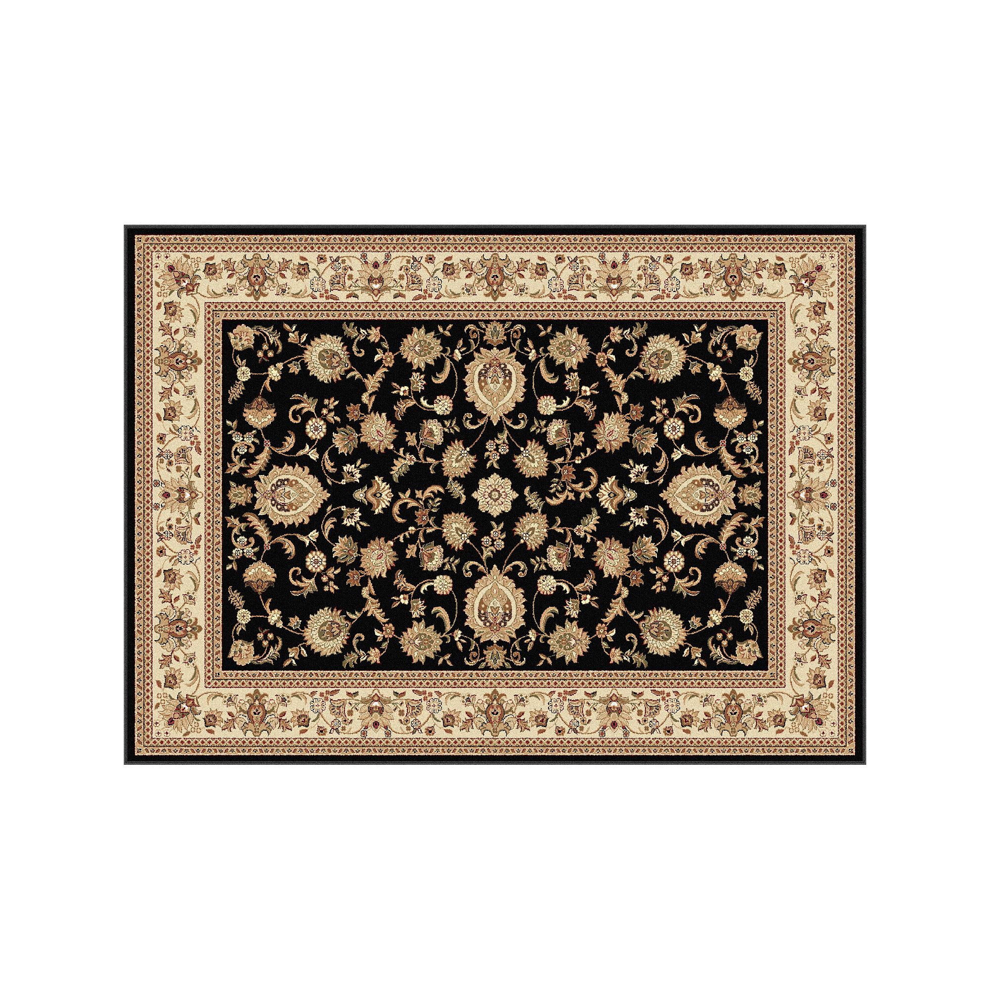 KHL Rugs Sensation Gabrielle Framed Floral Rug, Black