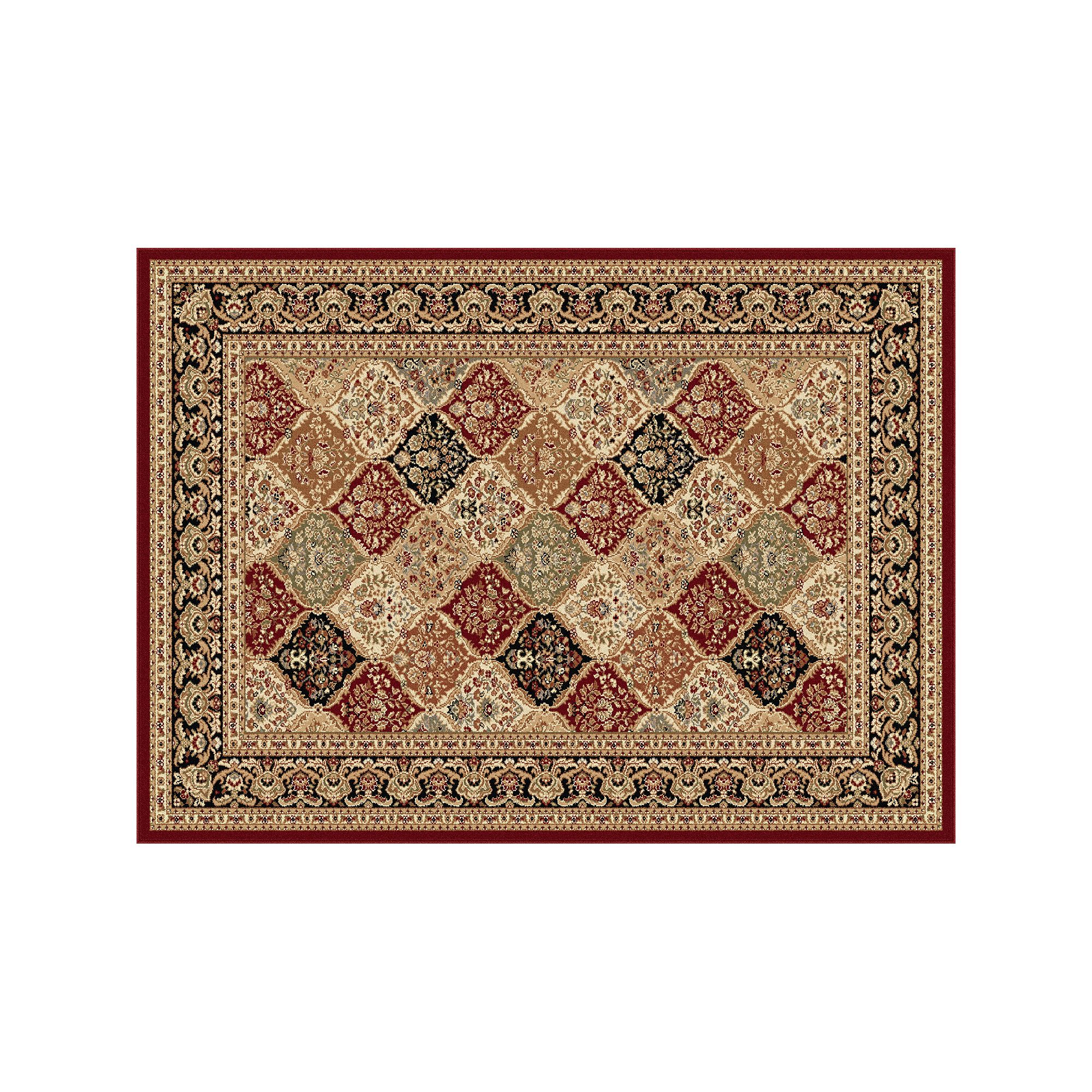 KHL Rugs Sensation Princeton Framed Floral Rug, Red