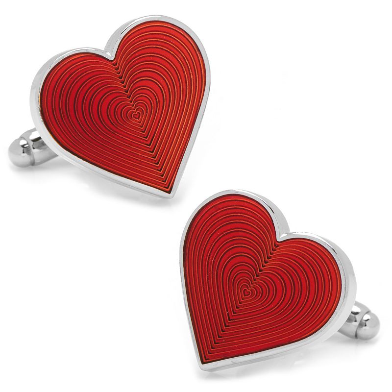 Heart Cuff Links, Red