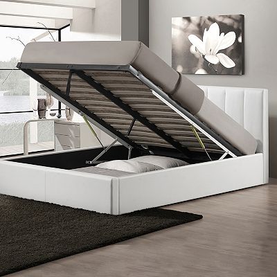 Baxton Studio Templemore White Leather Contemporary Queen-Size Bed Baxton Studio Templemore White Leather Contemporary Queen-Size Bed