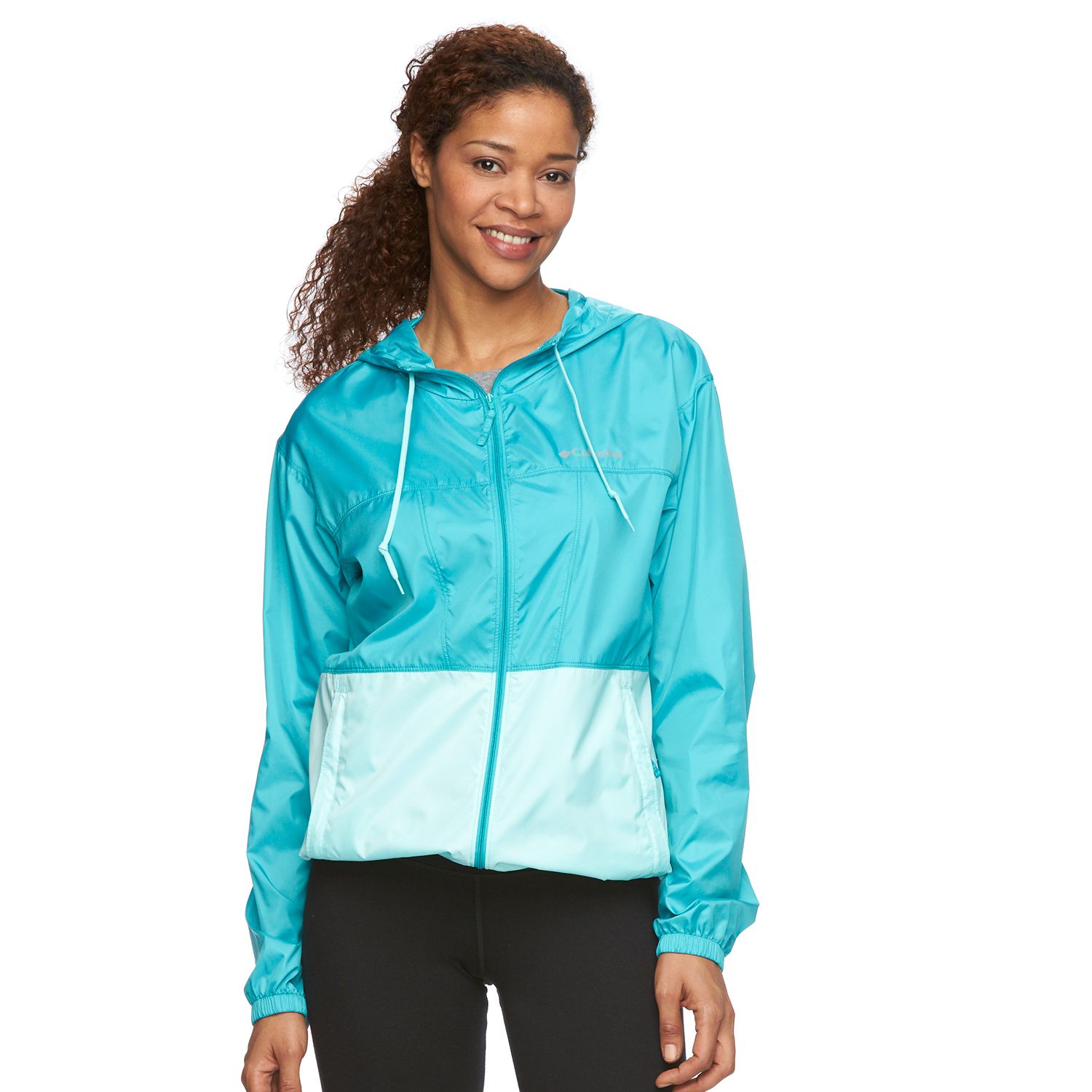 teal columbia rain jacket