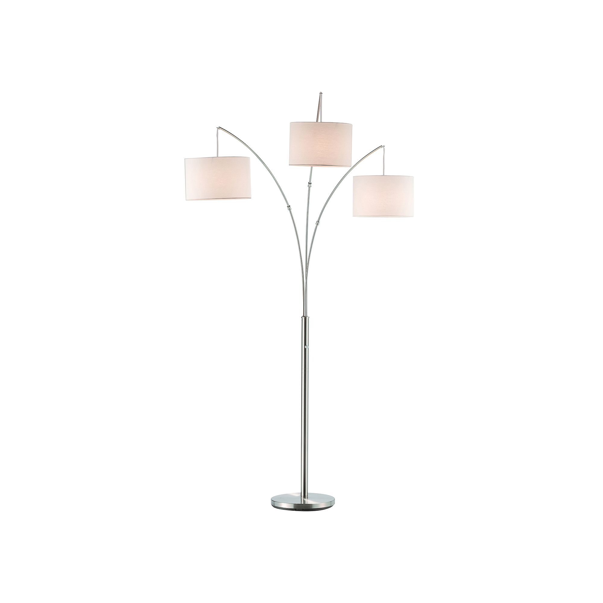 Adesso Trinity Arc Floor Lamp, Brushed Silver
