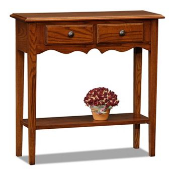 Leick Furniture Medium Oak Finish Small Console Table