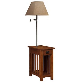 Leick Furniture Mission Oak Finish Lamp & End Table