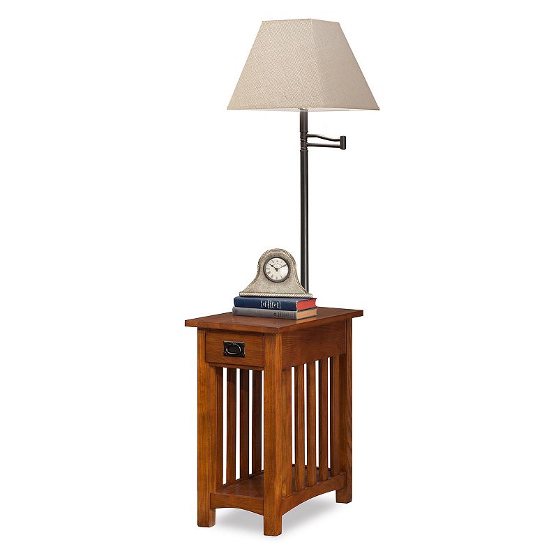Leick Furniture Mission Oak Finish Lamp & End Table, Other Clrs
