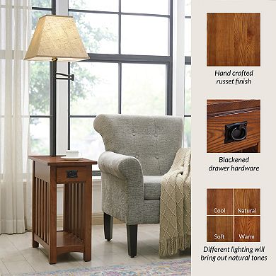 Leick Furniture Mission Oak Finish Lamp & End Table
