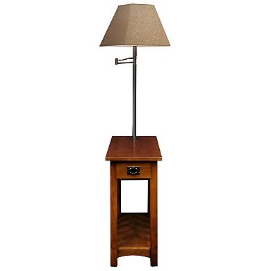 Leick Furniture Mission Oak Finish Lamp & End Table