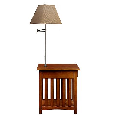 Leick Furniture Mission Oak Finish Lamp & End Table