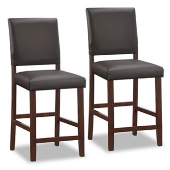Leick Furniture Faux Leather Counter Stool 2 pc Set
