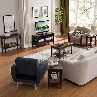 Leick Furniture Chocolate Cherry Finish Wedge End Table