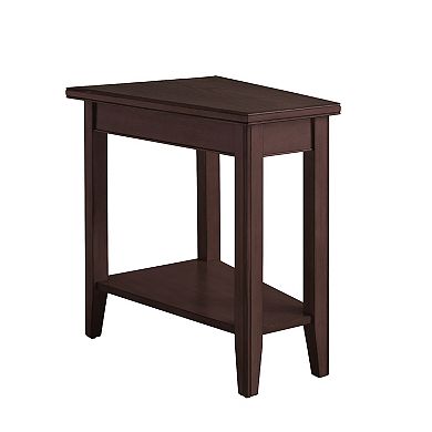 Leick Furniture Chocolate Cherry Finish Wedge End Table