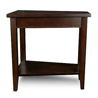 Leick Furniture Chocolate Cherry Finish Wedge End Table