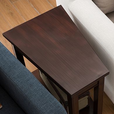 Leick Furniture Chocolate Cherry Finish Wedge End Table