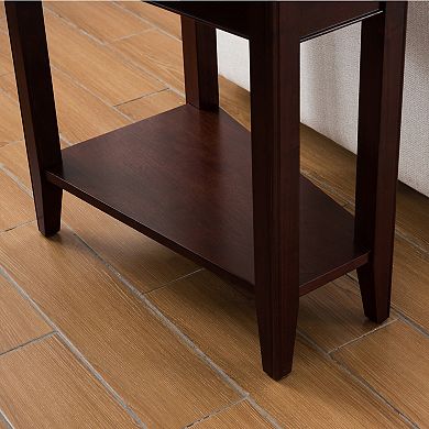 Leick Furniture Chocolate Cherry Finish Wedge End Table