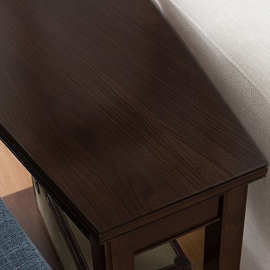 Leick Furniture Chocolate Cherry Finish Wedge End Table