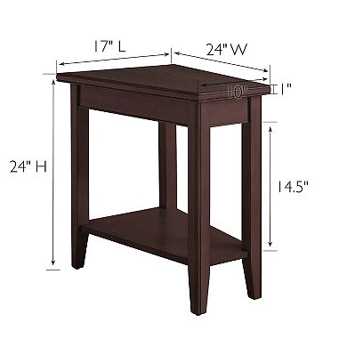 Leick Furniture Chocolate Cherry Finish Wedge End Table