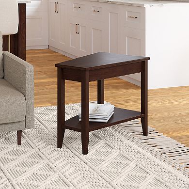 Leick Furniture Chocolate Cherry Finish Wedge End Table