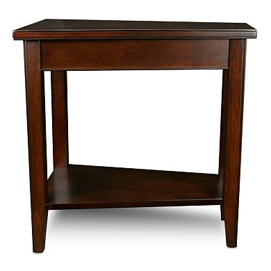 Leick Furniture Chocolate Cherry Finish Wedge End Table
