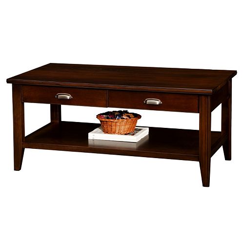 Leick Furniture Chocolate Cherry Finish 2Drawer Coffee Table