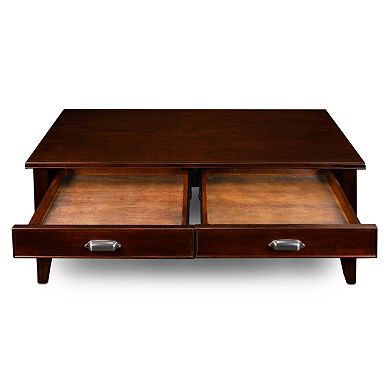 Leick Furniture Chocolate Cherry Finish 2-Drawer Coffee Table