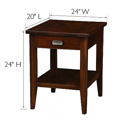 Leick Furniture Chocolate Cherry Finish 1-Drawer End Table