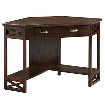 Leick Furniture Chocolate Oak Finish Corner Computer Desk