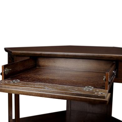 Leick Furniture Chocolate Oak Finish Corner Computer Desk