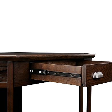 Leick Furniture Chocolate Oak Finish Corner Computer Desk