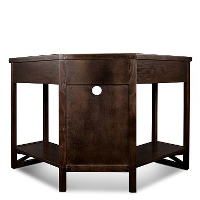 Leick Furniture Chocolate Oak Finish Corner Computer Desk