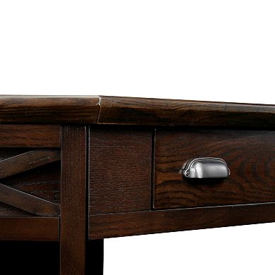 Leick Furniture Chocolate Oak Finish Corner Computer Desk