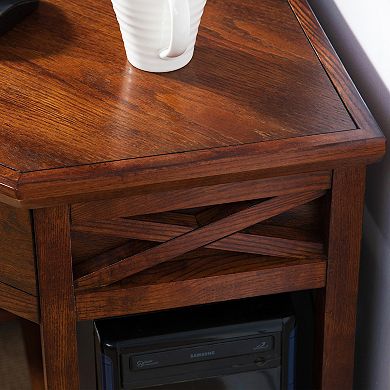 Leick Furniture Oak Finish Corner Computer Desk