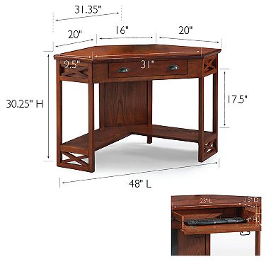 Leick Furniture Oak Finish Corner Computer Desk