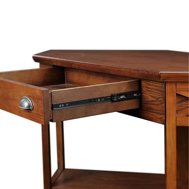 Leick Furniture Oak Finish Corner Computer Desk