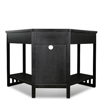 Leick Furniture Black Finish Corner Computer Desk