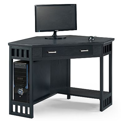 Leick Furniture Black Finish Corner Computer Desk