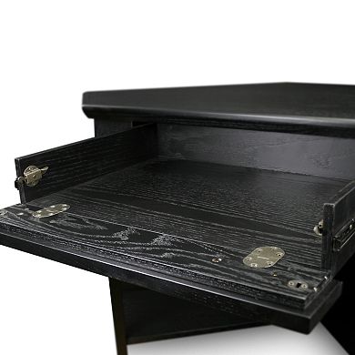 Leick Furniture Black Finish Corner Computer Desk