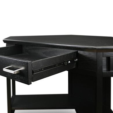 Leick Furniture Black Finish Corner Computer Desk