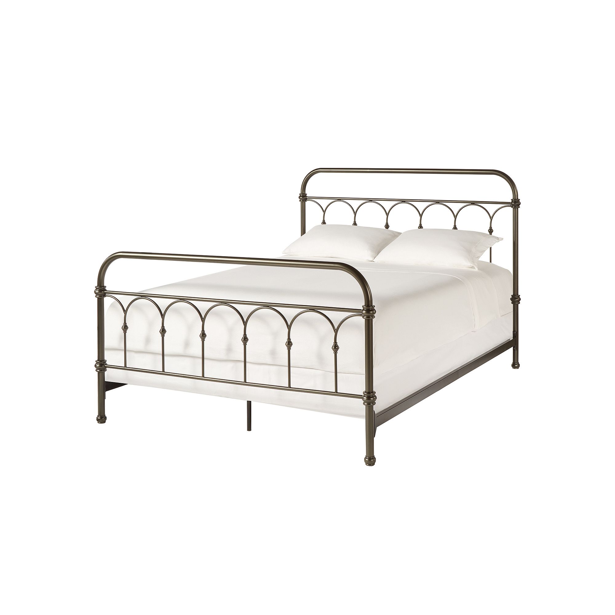 HomeVance Harper Metal Bed, Brown