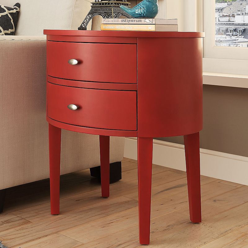 HomeVance Tenyson End Table, Red