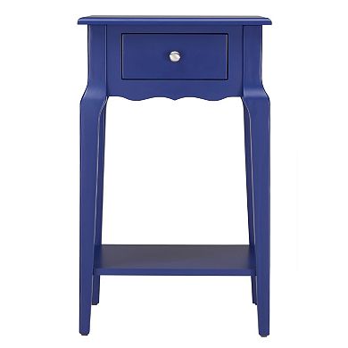 HomeVance Isabella 1-Drawer Scalloped Nightstand