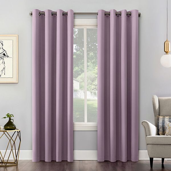 54&#34;x95&#34; Sun Zero Blackout Kenneth Energy Saving Grommet Curtain Panel Lavender