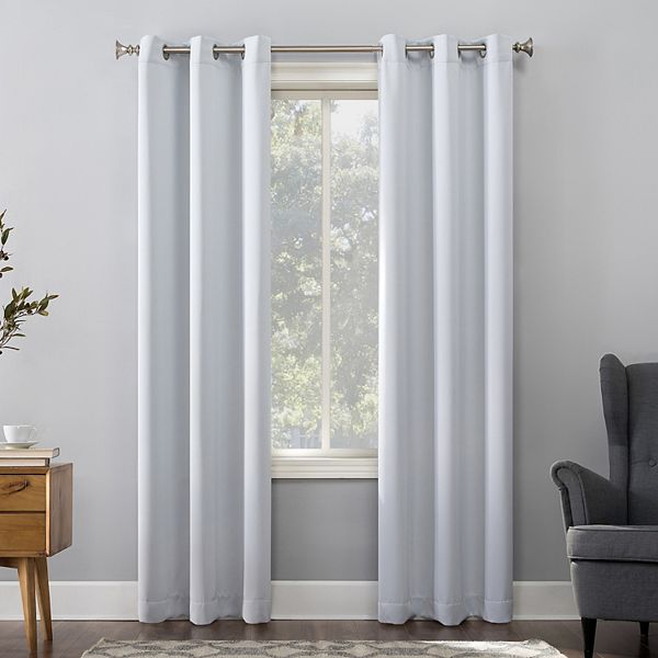 Sun Zero 1-Panel Ludlow Blackout Grommet Window Curtain - White (54X84)