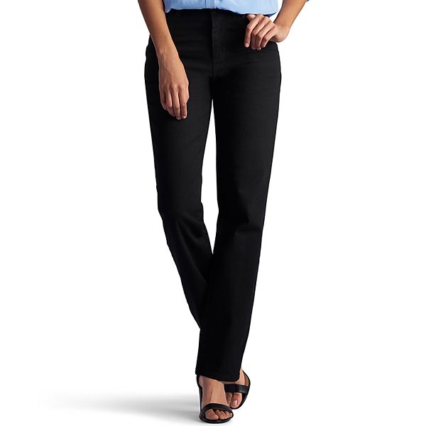 Lee Women's Plus Size Relaxed Fit All Cotton Straight Leg Jean 8 Black