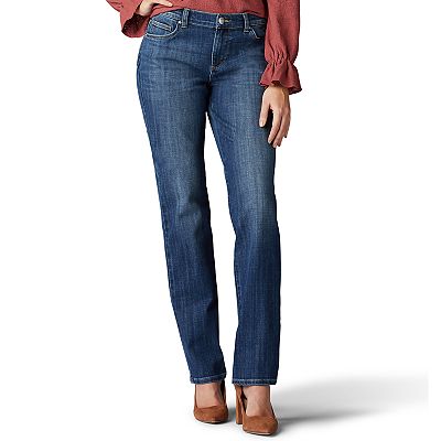 Lee Women s Relaxed Fit Straight Leg Stretch Jeans Meridian 14