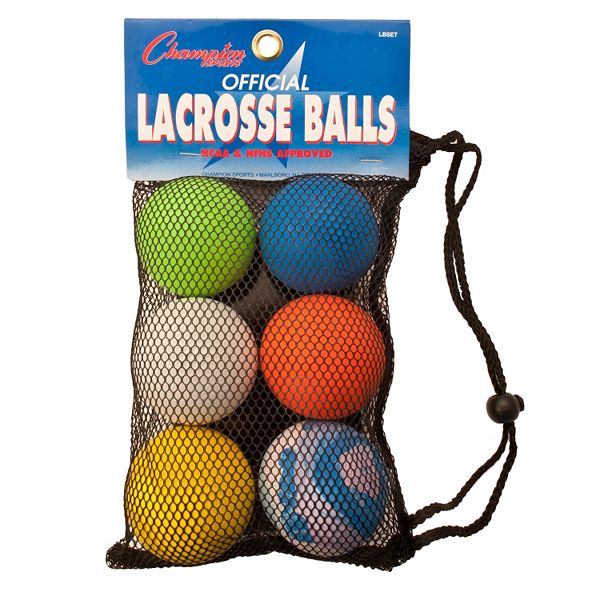 Champion Sports Official Size Rubber Lacrosse Ball Yellow Pack of 6 