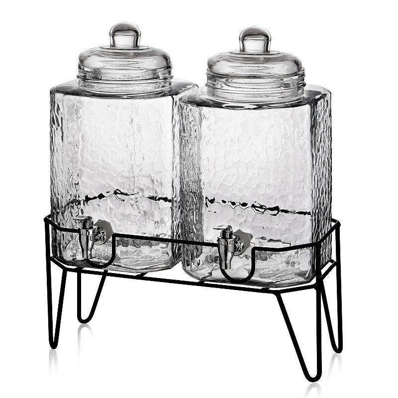Style Setter Hamburg Double 1.5-Gallon Beverage Dispenser Set with Stand