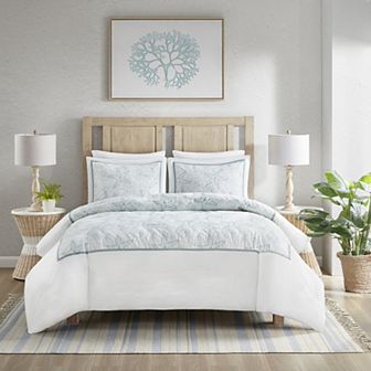 Harbor House Maya Bay 3 pc Embroidered Coastal Duvet Cover Set with Shams
