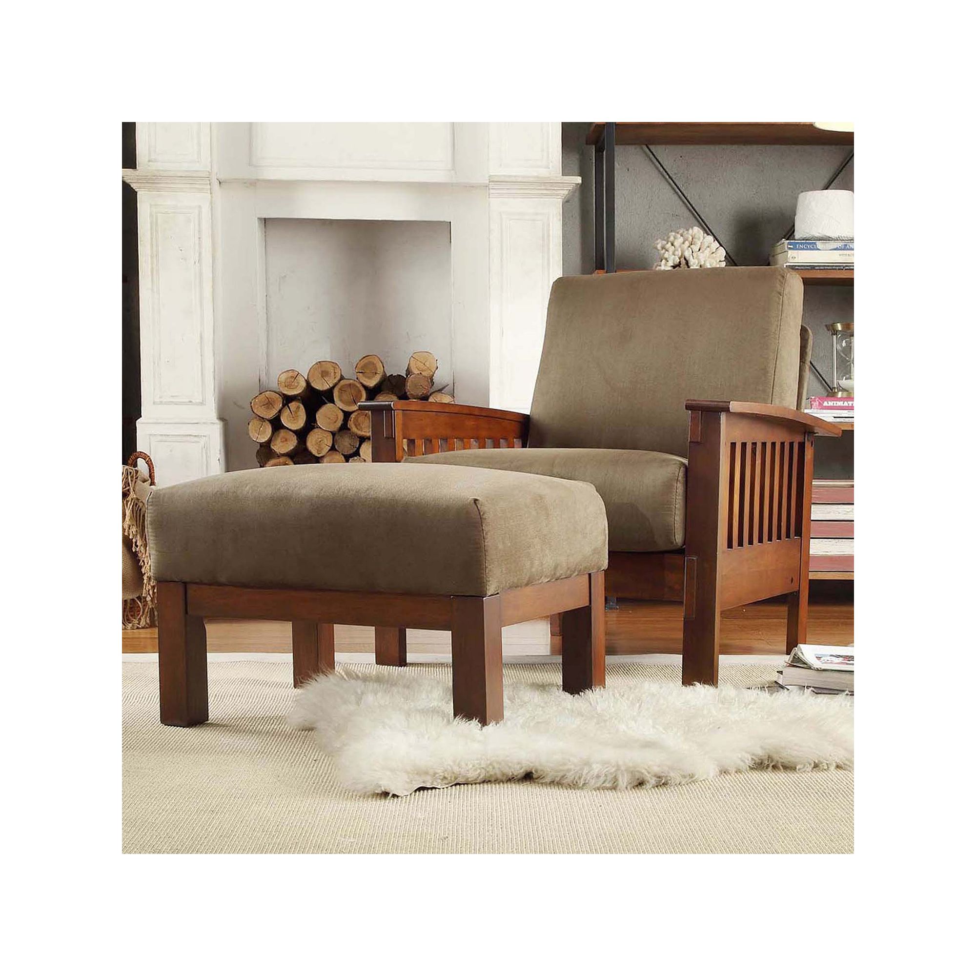 HomeVance Ryder Microfiber 2-piece Chair and Ottoman Set, Green