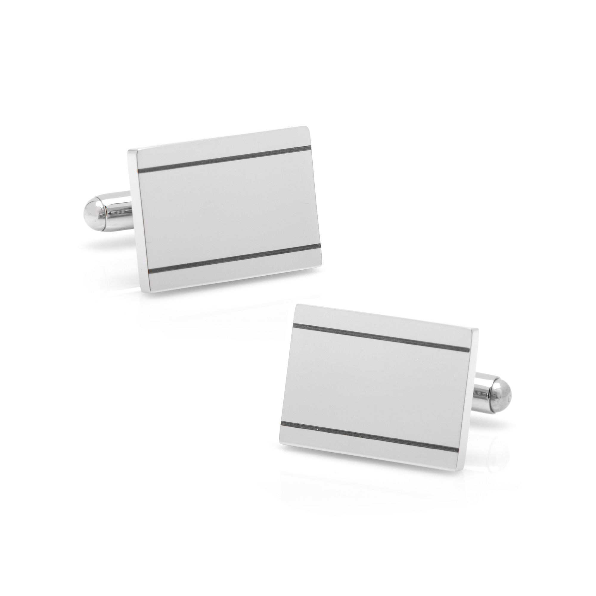 Mens Cuff Links, Inc. Framed Cuff Links, Silver